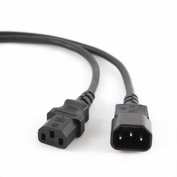 Кабель питания сист.блок-монитор Cablexpert PC-189-VDE-5M 5м, C13-C14, VDE, 10А, сечение провода: 0.75 мм2, черный, с заземлением фотографии
