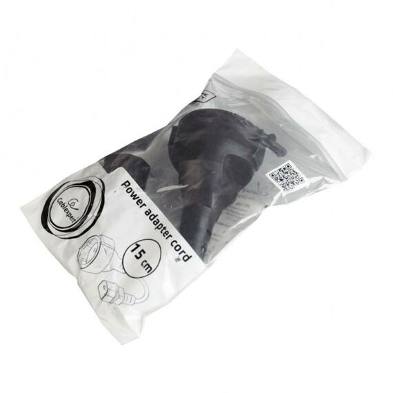Кабель питания Cablexpert PC-SFC14M-01 15 см, C14 - евророзетка (Schuko S23), 3*0.75 mm2, 10A фотографии