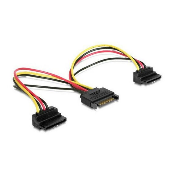 Кабель питания SATA Cablexpert CC-SATAM2F-02 15см, 15pin (M)/2x15pin(F) на 2 SATA устр, угл. разъем фотографии