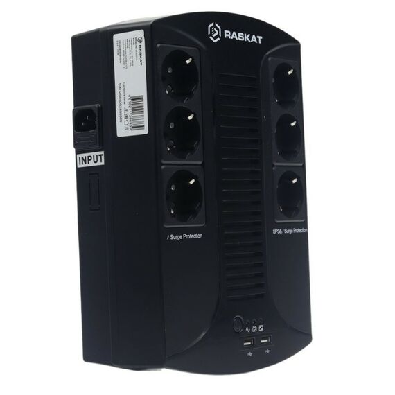 Источник бесперебойного питания Raskat VS-650VA 650VA, 390Вт, 6хCEE 7 фотографии