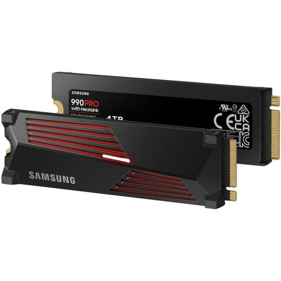 Твердотельный накопитель SSD Samsung 990 PRO with Heatsink MZ-V9P4T0GW 4TB M.2 2280, PCIe Gen4x4 with NVMe, 7450/6900, IOPS 1600/1550K, MTBF 1.5M, Samsung V-NAND TLC, 4GB LPDDR4MB, 2400TBW, RTL [MZ-V9P4T0GW] фотографии