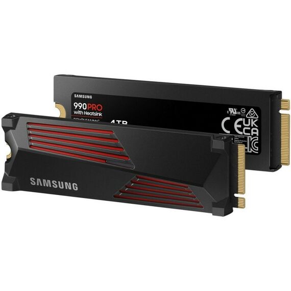 Твердотельный накопитель SSD Samsung 990 PRO with Heatsink MZ-V9P4T0GW 4TB M.2 2280, PCIe Gen4x4 with NVMe, 7450/6900, IOPS 1600/1550K, MTBF 1.5M, Samsung V-NAND TLC, 4GB LPDDR4MB, 2400TBW, RTL [MZ-V9P4T0GW] фотографии