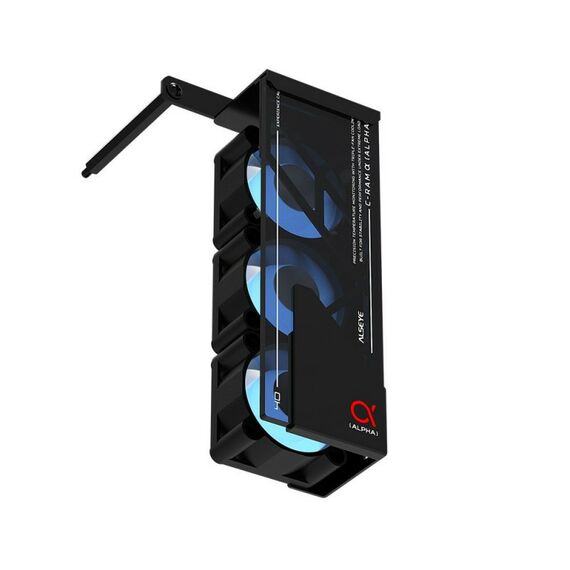 Вентилятор для процессора ALSEYE C-RAM-Alpha-B Product Size: 145.9 * 82 * 38.3mm, Number of fans: 3, Size: 40 * 40 * 20mm, Material: 1mm SPCC thick sheet metal, Surface treatment: Powder coated black on the surface, Box: Black, Leaf: Milk white, Luminous effect: internally emitting ARGB, Speed: 1000-3500RPM [AS.03.08.0001] фотографии