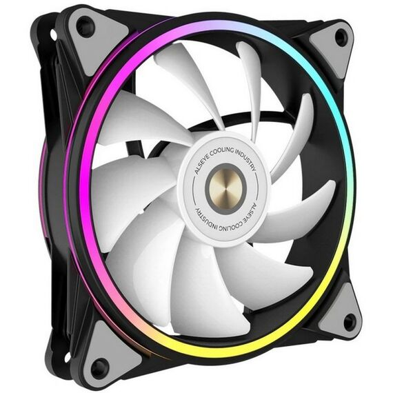 Вентилятор в корпус ALSEYE HALO PRO B-R (rubber screw) 120mm, hydraulic, 800~2100rpm, max 51.87CFM, max 26dBA, ARGB. PWM, Black, RTL [AS.04.02.0080] фотографии
