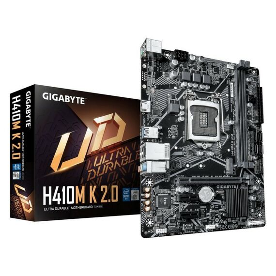 Материнская плата GigaByte H410M K 2.0 1.0 H410, LGA1200, 2xDDR4, 1*PCI-Ex16, 1*PCI-Ex1, 1*M.2, 4*USB3.2Gen1, 6*USB2.0, 2*SATA3.0, 1G, HDMI, MATX, RTL фотографии