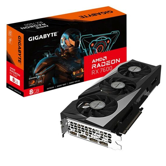 Видеокарта GigaByte RX7600 GAMING OC 8GB GDDR6, 128bit, 2xDP, 2xHDMI, 3FAN, RTL [GV-R76GAMING OC-8GD 1.1] фотографии