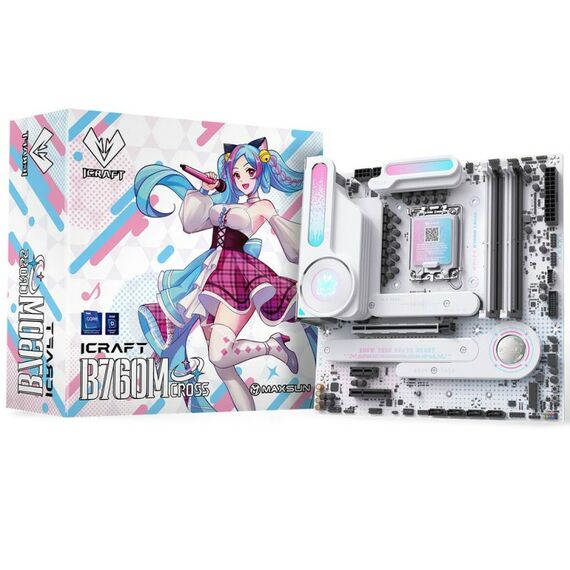 Материнская плата Maxsun MS-iCraft B760M CROSS B760, LGA1700, 4*DDR5, 1*PCIEx16, 1*PCIEx4, 1*PCIEx1, 3*M.2, 1*TypeC, 6*USB3.2Gen1, 8*USB2.0, 4*SATA3.0, 2.5G, DP, HDMI, M-ATX, RTL [6940709660416] фотографии