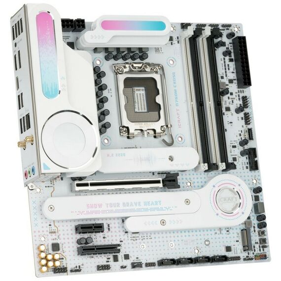Материнская плата Maxsun MS-iCraft B760M CROSS B760, LGA1700, 4*DDR5, 1*PCIEx16, 1*PCIEx4, 1*PCIEx1, 3*M.2, 1*TypeC, 6*USB3.2Gen1, 8*USB2.0, 4*SATA3.0, 2.5G, DP, HDMI, M-ATX, RTL [6940709660416] фотографии