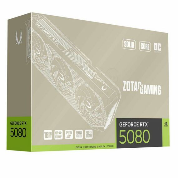 Видеокарта Zotac RTX 5080 SOLID CORE OC 20th ANNI Ed 16GB GDDR7 256bit 3xDP HDMI 3FAN PREMIUM PACK [ZT-B50800J2S-10P] фотографии