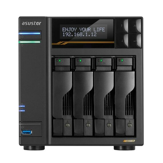 Платформа СХД Asustor AS6804T 4 Bay (Max.16), 4xM.2, 2x5GLAN, 2x10GLAN, 16GB (Max.64GB), DDR5, 2xUSB-C, 3xUSB [90IX01T4-BW3S00] фотографии