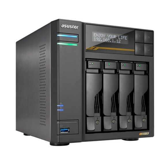 Платформа СХД Asustor AS6804T 4 Bay (Max.16), 4xM.2, 2x5GLAN, 2x10GLAN, 16GB (Max.64GB), DDR5, 2xUSB-C, 3xUSB [90IX01T4-BW3S00] фотографии
