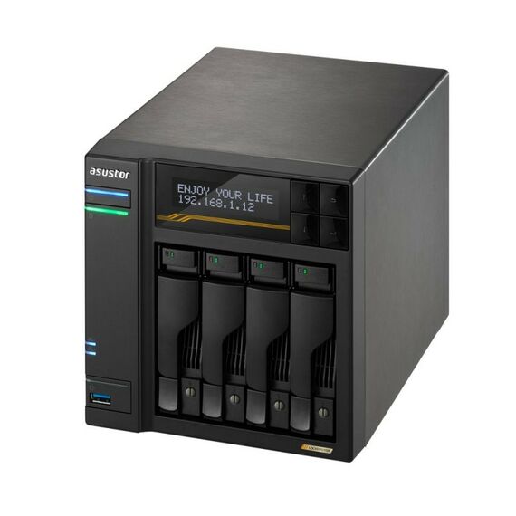 Платформа СХД Asustor AS6804T 4 Bay (Max.16), 4xM.2, 2x5GLAN, 2x10GLAN, 16GB (Max.64GB), DDR5, 2xUSB-C, 3xUSB [90IX01T4-BW3S00] фотографии