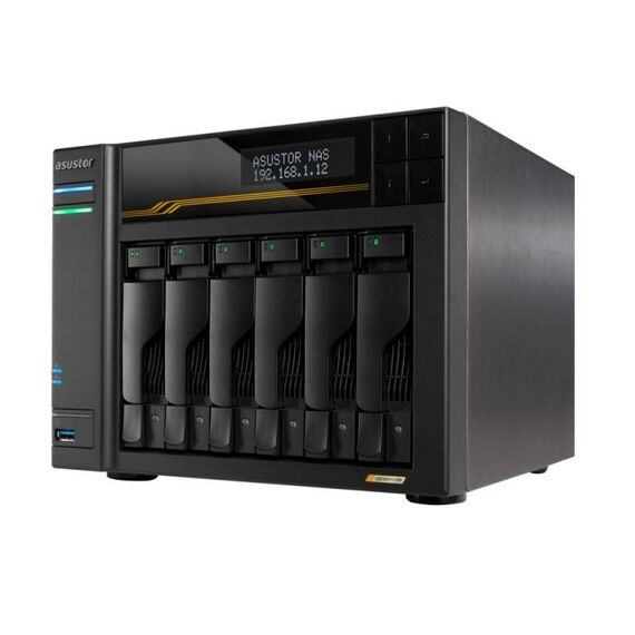 Платформа СХД Asustor AS6806T 6 Bay (Max.18), 4xM.2, 2x5GLAN, 2x10GLAN, 16GB (Max.64GB), DDR5, 2xUSB-C, 3xUSB [90IX01T6-BW3S00] фотографии