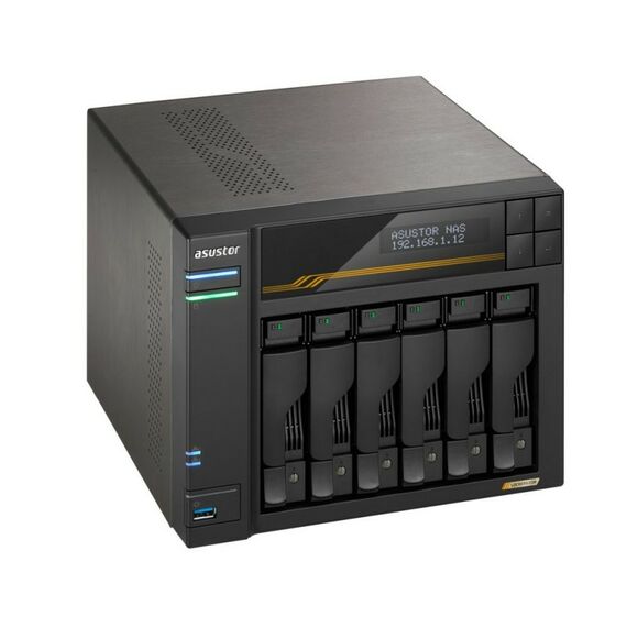 Платформа СХД Asustor AS6806T 6 Bay (Max.18), 4xM.2, 2x5GLAN, 2x10GLAN, 16GB (Max.64GB), DDR5, 2xUSB-C, 3xUSB [90IX01T6-BW3S00] фотографии
