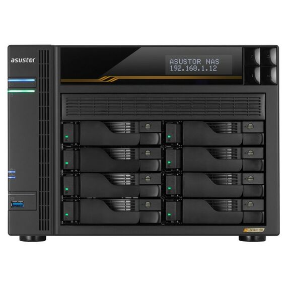 Платформа СХД Asustor AS6808T 8 Bay (Max.20), 4xM.2, 2x5GLAN, 2x10GLAN, 16GB (Max.64GB), DDR5, 2xUSB-C, 3xUSB [90IX01T8-BW3S00] фотографии