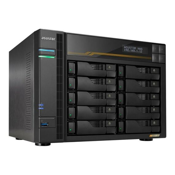 Платформа СХД Asustor AS6810T 10 Bay, 4xM.2, 2x5GLAN, 2x10GLAN, 16GB (Max.64GB), DDR5, 2xUSB-C, 3xUSB [90IX01T0-BW3S00] фотографии