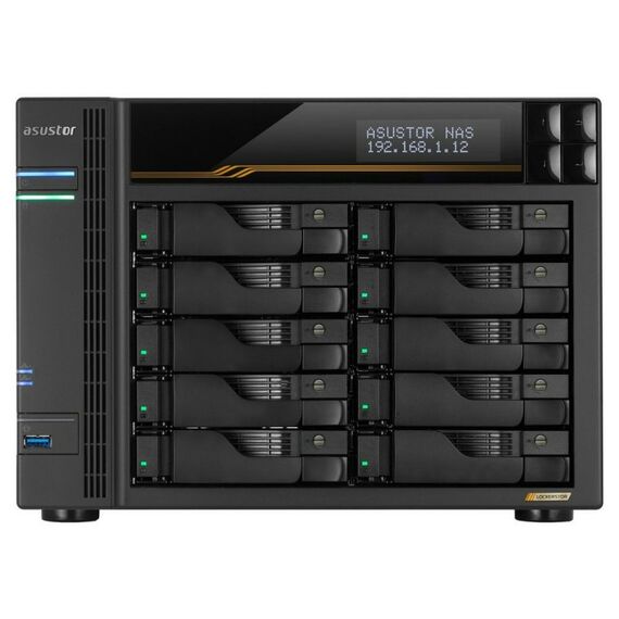 Платформа СХД Asustor AS6810T 10 Bay, 4xM.2, 2x5GLAN, 2x10GLAN, 16GB (Max.64GB), DDR5, 2xUSB-C, 3xUSB [90IX01T0-BW3S00] фотографии