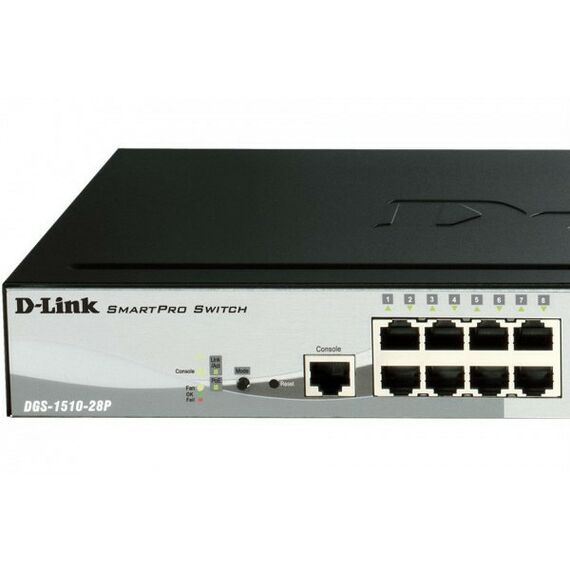 Коммутаторы, маршрутизаторы, межсетевые экраны: Управляемый коммутатор D-link DGS-1510-28P /A1A 24UTP 10/100/1000MbpsPoE+ 4SFP фотографии