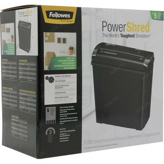 Уничтожители документов: Уничтожитель бумаги Fellowes Shredder PowerShred P-25S 7мм, 5 листов, 220мм [CRC47010] фотографии