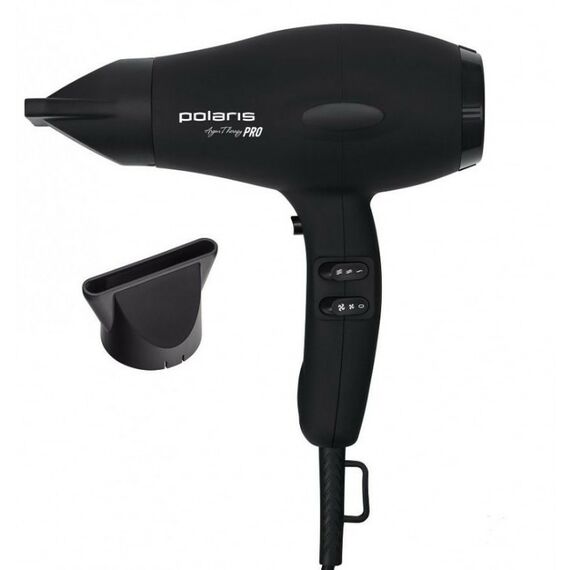 Фены, щипцы, щетки: Фен Polaris PHD 2099ACi Argan Therapy PRO профессиональный АС мотор, 2000 Вт, ионизация, мягкое, нескользящее покрытие корпуса Soft Touch, количество скоростей 2, концентратор, количество температурных режимов 3, длина шнура 3 м, цвет черный фотографии