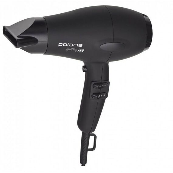 Фены, щипцы, щетки: Фен Polaris PHD 2099ACi Argan Therapy PRO профессиональный АС мотор, 2000 Вт, ионизация, мягкое, нескользящее покрытие корпуса Soft Touch, количество скоростей 2, концентратор, количество температурных режимов 3, длина шнура 3 м, цвет черный фотографии