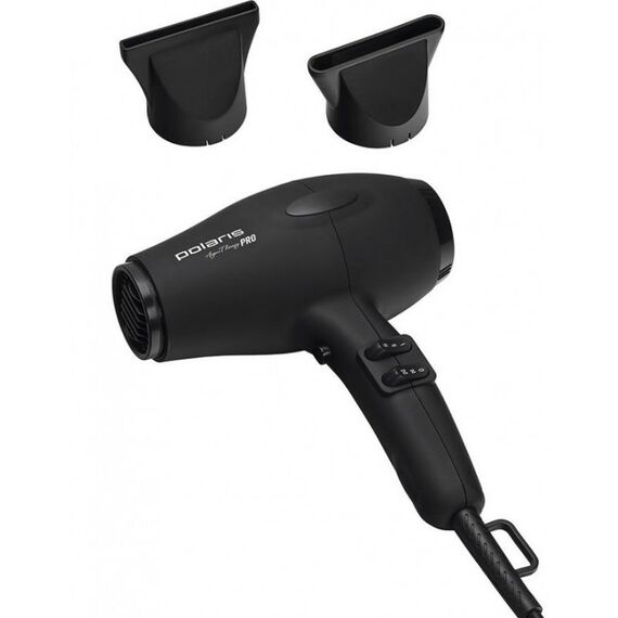 Фены, щипцы, щетки: Фен Polaris PHD 2099ACi Argan Therapy PRO профессиональный АС мотор, 2000 Вт, ионизация, мягкое, нескользящее покрытие корпуса Soft Touch, количество скоростей 2, концентратор, количество температурных режимов 3, длина шнура 3 м, цвет черный фотографии