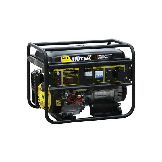 Электростанции: Электрогенератор Huter DY9500LX-3 резервный, топливо - бензин, 0.8 кВт, 220 В / 380 В, бак - 25 л фотографии