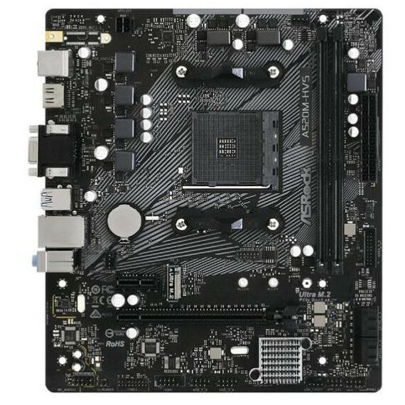 Материнские платы: Материнская плата ASRock A520M-HVS AM4 <A520> PCI-E Dsub+HDMI GbLAN SATA MicroATX 2DDR4 RTL фотографии