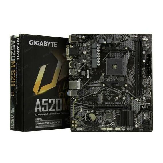 Материнские платы: Материнская плата GigaByte A520M S2H AM4 <AMD A520> PCI-E Dsub+DVI+HDMI GbLAN SATA RAID MicroATX 2DDR4 RTL фотографии