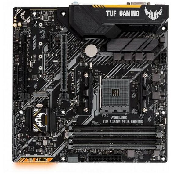 Материнские платы: Материнская плата Asus TUF GAMING B450M-PLUS II AM4 <B450> 2xPCI-E DVI+HDMI GbLAN SATA MicroATX 4DDR4 RTL фотографии