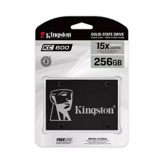 SSD-накопители: SSD-накопитель Kingston 256 Gb KC600 SATA 6Gb/s 2.5" 3D TLC [SKC600/256G] фотографии