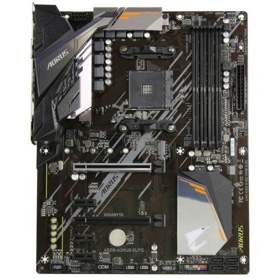 Материнские платы: Материнская плата GigaByte A520 AORUS ELITE AM4 <AMD A520> 2xPCI-E DVI+HDMI GbLAN SATA RAID ATX 4DDR4 RTL фотографии