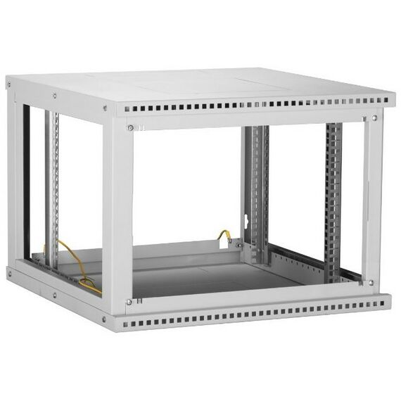 Шкафы и стойки: Настенный разборный шкаф TLK TWI-066045-R-G-GY 19", 6U, стеклянная дверь, Ш600хВ303хГ450мм, 1 пара монтажных направляющих, серый фотографии
