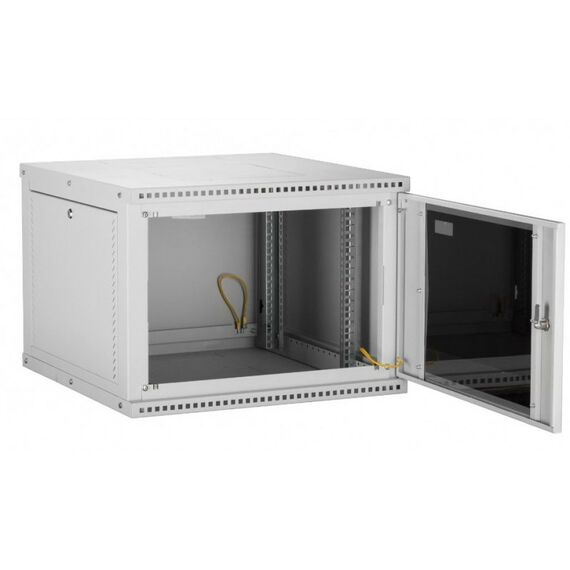 Шкафы и стойки: Настенный разборный шкаф TLK TWI-156060-R-G-GY 19", 15U, стеклянная дверь, Ш600хВ703хГ600мм, 2 пары монтажных направляющих, серый фотографии