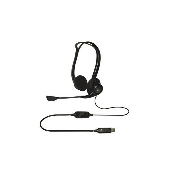 Наушники и гарнитуры: Наушники с микрофоном Logitech PC Headset 960 USB, с регулятором громкости [981-000100] фотографии