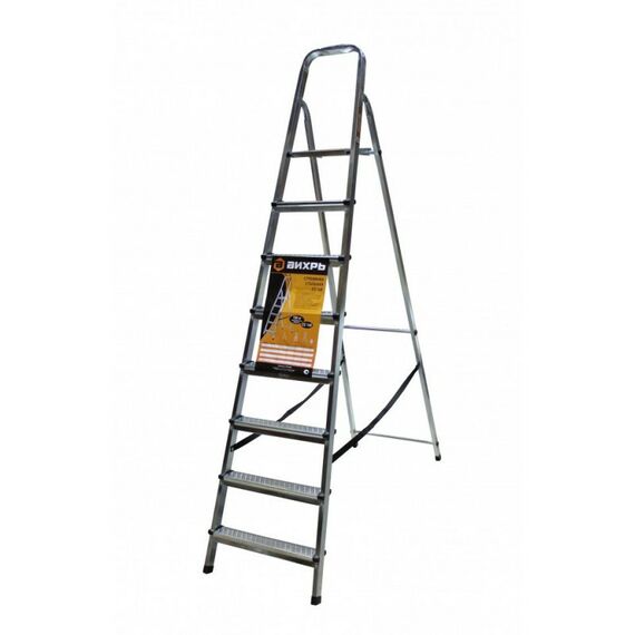 Стремянки и лестницы: Стремянка стальная Вихрь СС 1х8 фотографии