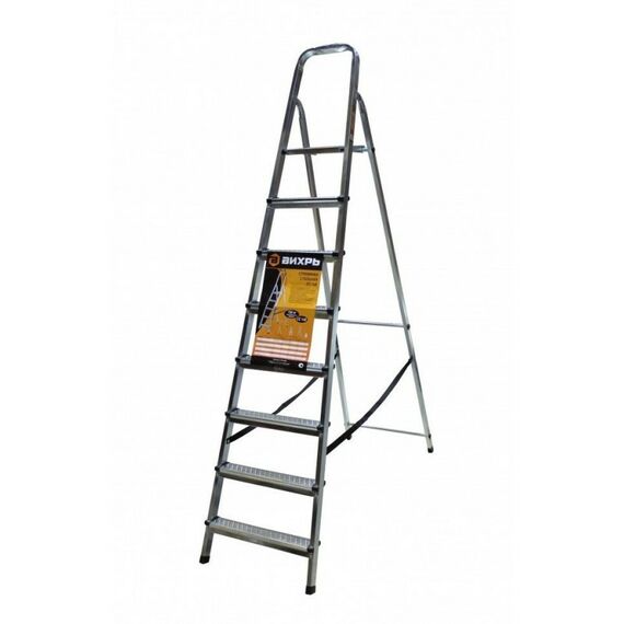 Стремянки и лестницы: Стремянка стальная Вихрь СС 1х8 фотографии