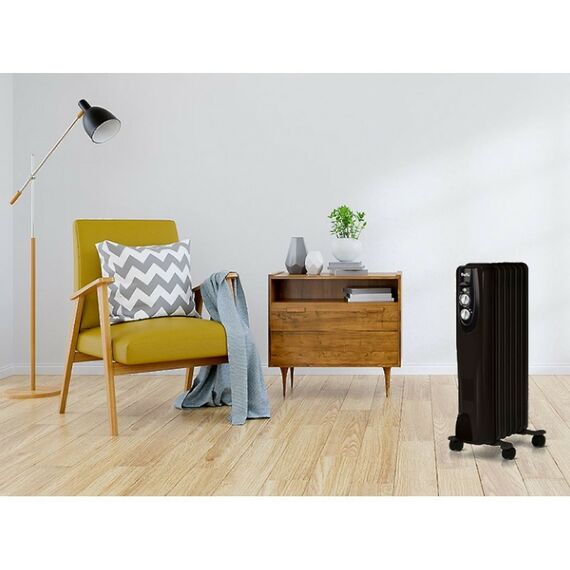Масляные радиаторы: Масляный радиатор Ballu Classic black BOH/CL-07BRN 1500 Вт, 7 секций фотографии