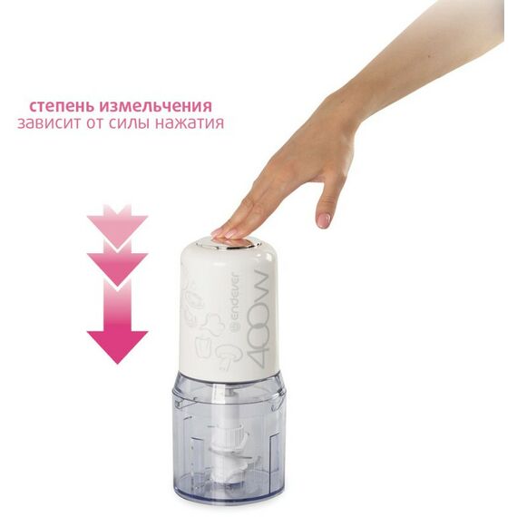 Блендеры: Измельчитель электрический Endever Sigma 63 импульсный режим, 400 Вт, 0.5 л, цвет белый фотографии