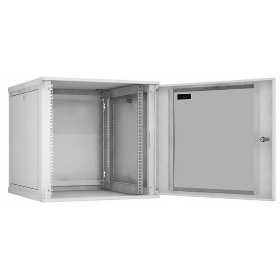 Шкафы и стойки: Настенный разборный шкаф TLK TWI-126060-R-G-GY 19", 12U, стеклянная дверь, Ш600хВ569хГ600мм, 2 пары монтажных направляющих, серый фотографии