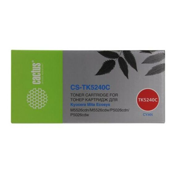 Для Kyocera: Картридж Cactus CS-TK5240C Cyan для Kyocera Ecosys M5526cdn/M5526cdw/ P5026cdn/P5026cdw фотографии