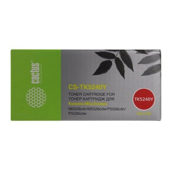 Для Kyocera: Картридж Cactus CS-TK5240Y Yellow для Kyocera Ecosys M5526cdn/M5526cdw/P5026cdn/P5026cdw фотографии