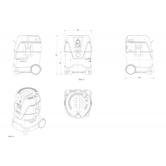 Строительные пылесосы: Пылесос Metabo ASA 25 L PC [602014000] фотографии