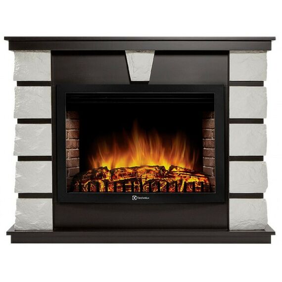 Камины: Портал Firelight Excalibur 30 камень белый, шпон венге [Excalibur 30 WW] фотографии