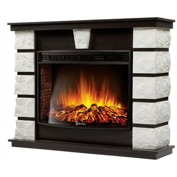 Камины: Портал Firelight Excalibur 30 камень белый, шпон венге [Excalibur 30 WW] фотографии