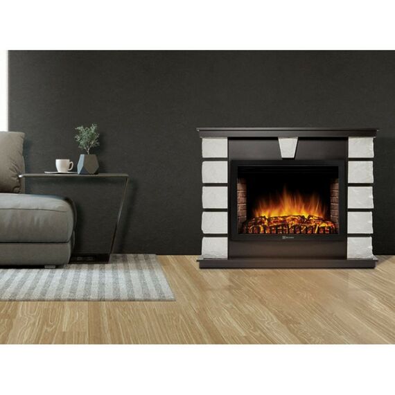 Камины: Портал Firelight Excalibur 30 камень белый, шпон венге [Excalibur 30 WW] фотографии