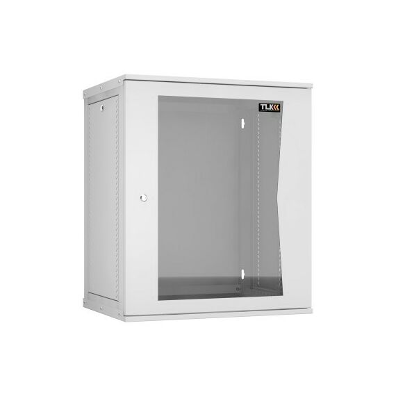 Шкафы и стойки: Настенный разборный шкаф TLK TWI-156045-R-G-GY 19", 15U, стеклянная дверь, Ш600хВ703хГ450мм, 1 пара монтажных направляющих, серый фотографии
