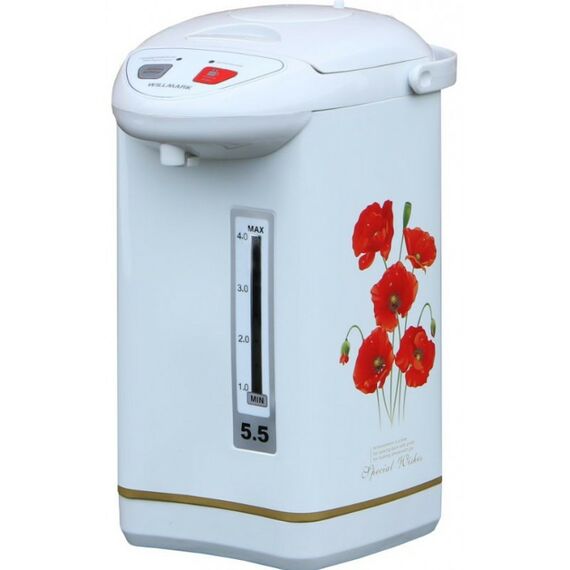 Чайники, термопоты: Термопот WILLMARK WAP-553UW белый + маки фотографии