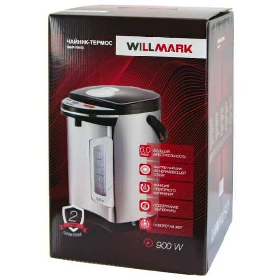 Чайники, термопоты: Термопот WILLMARK WAP-704IS черный фотографии