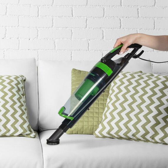 Пылесосы: Пылесос циклон вертикальный Endever SkyClean VC-292 650 Вт / 120 Вт, цвет черный/зеленый, HEPA-фильтр [90027] фотографии